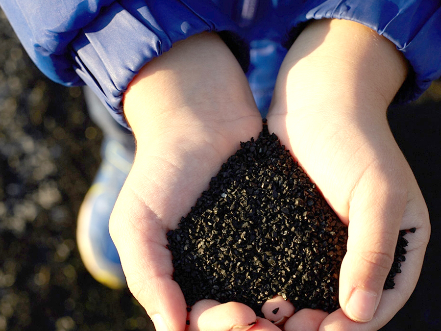 What is crumb rubber used for?