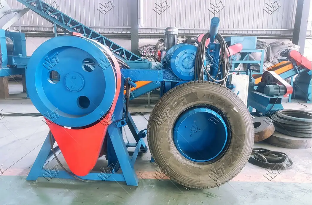 New tire cutting machine