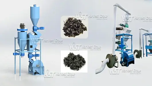 tire fiber separator machine in waste tire recycling plant