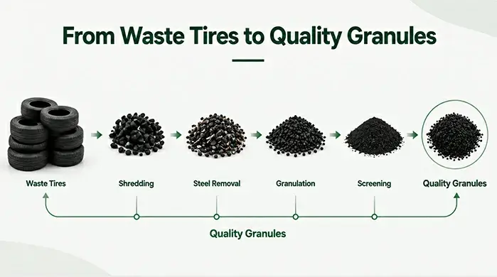from waste tires to quality rubber granules